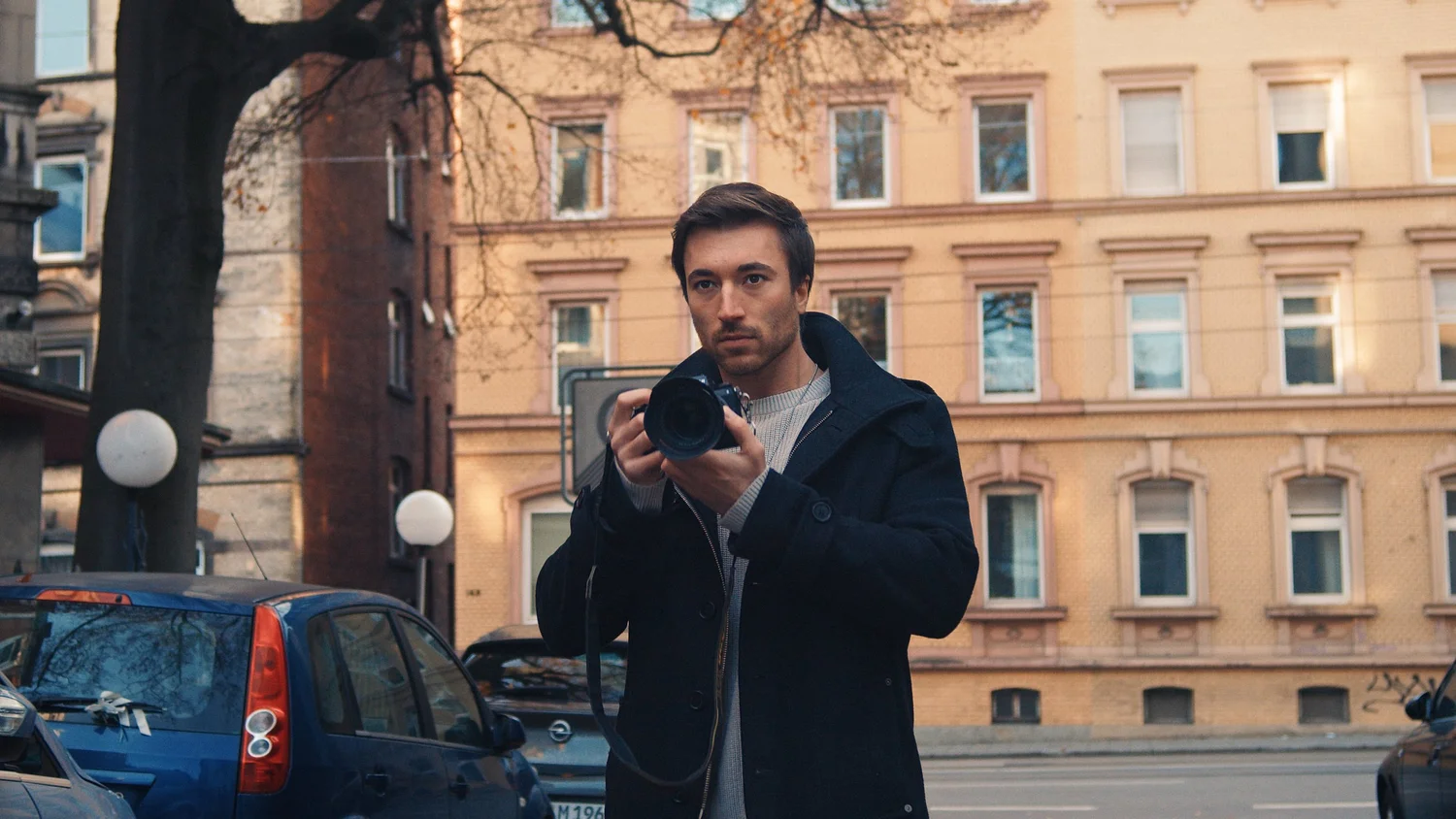 Fotograf in einer Straße in Ulm