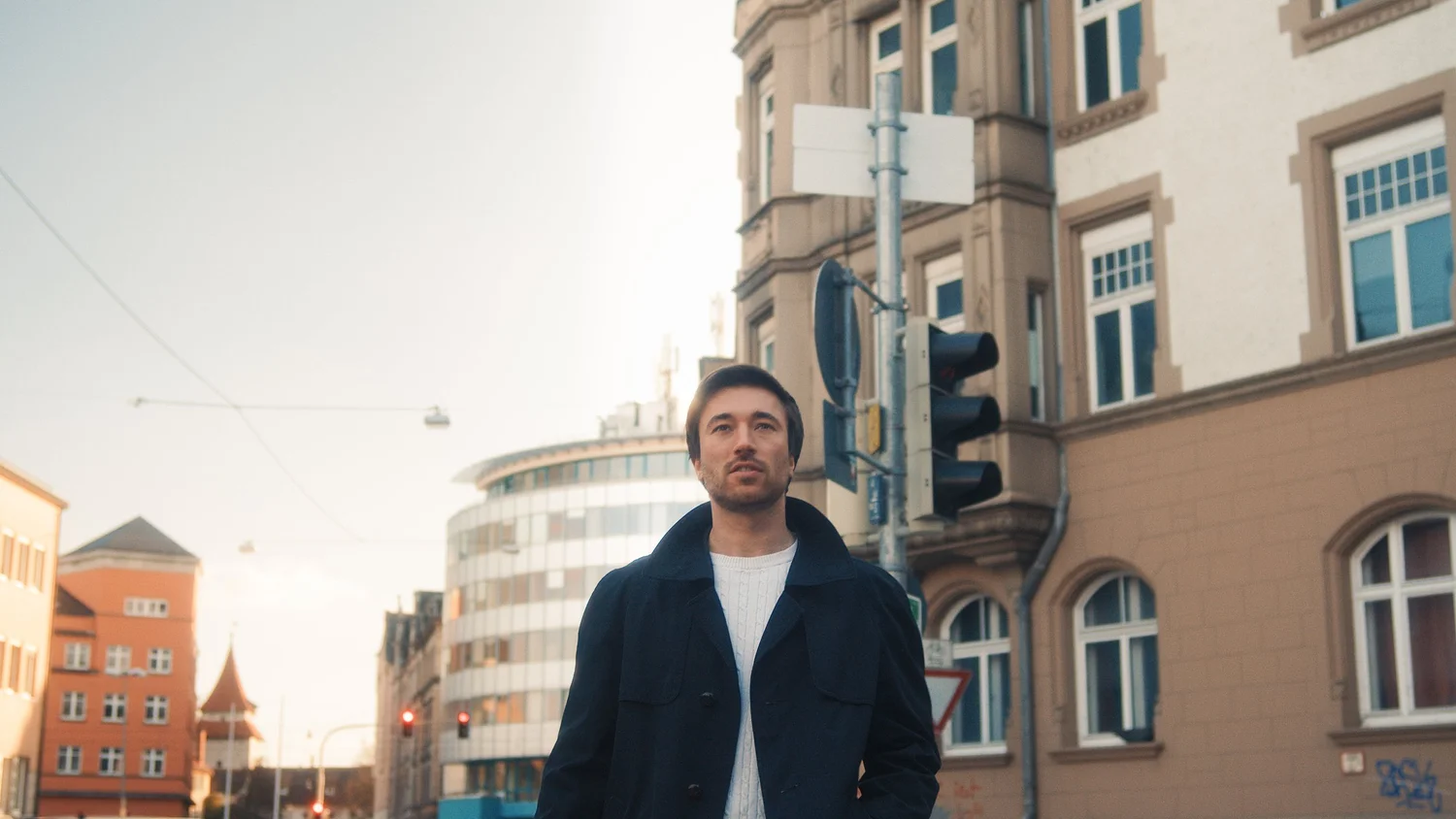 Fotograf in den Straßen von Ulm
